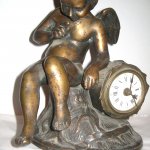 Ceas cu ingeras - bronz